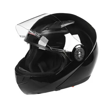 Motorcykelhjelm Fuldt ansigt Dobbelt linse M L XL