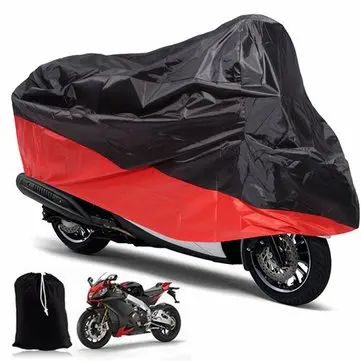 Motorcycle Rain UV Dust Cover Dust Bike Protector XL Red Black