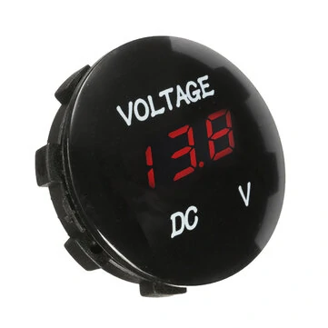 12V LED Digital Display Volt Meter Round Panel Waterproof For Car Boat Yacht Motorcycle ATV UTV Camper Caravans Travel Trailer
