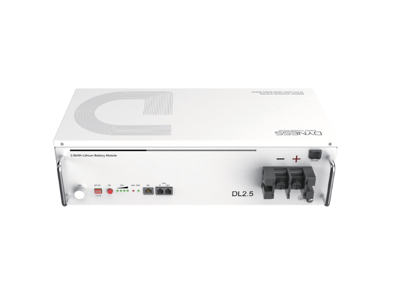 Buy new Dyness 2.56kWh 25.6V LiFePO₄ Lithium Solar Battery DL2.5 C; 100Ah, Built-in BMS, 50A Recommended Charge/Discharge, 130A Max Discharge, CAN/RS485, Optional WiFi, IP20, Stackable up to 16 Units 